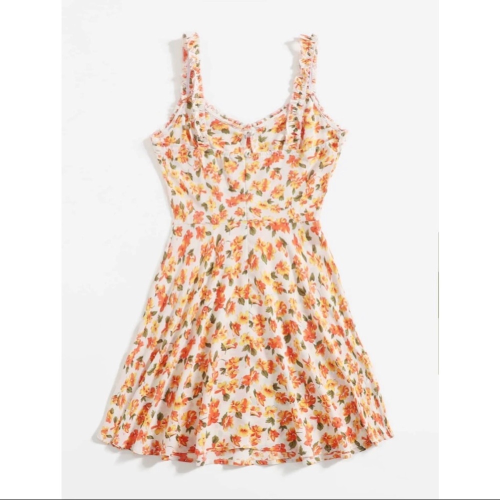 NEW Floral Print Frill Dress-Large
